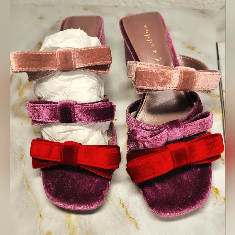 Velvet 3 bow strapy sandals